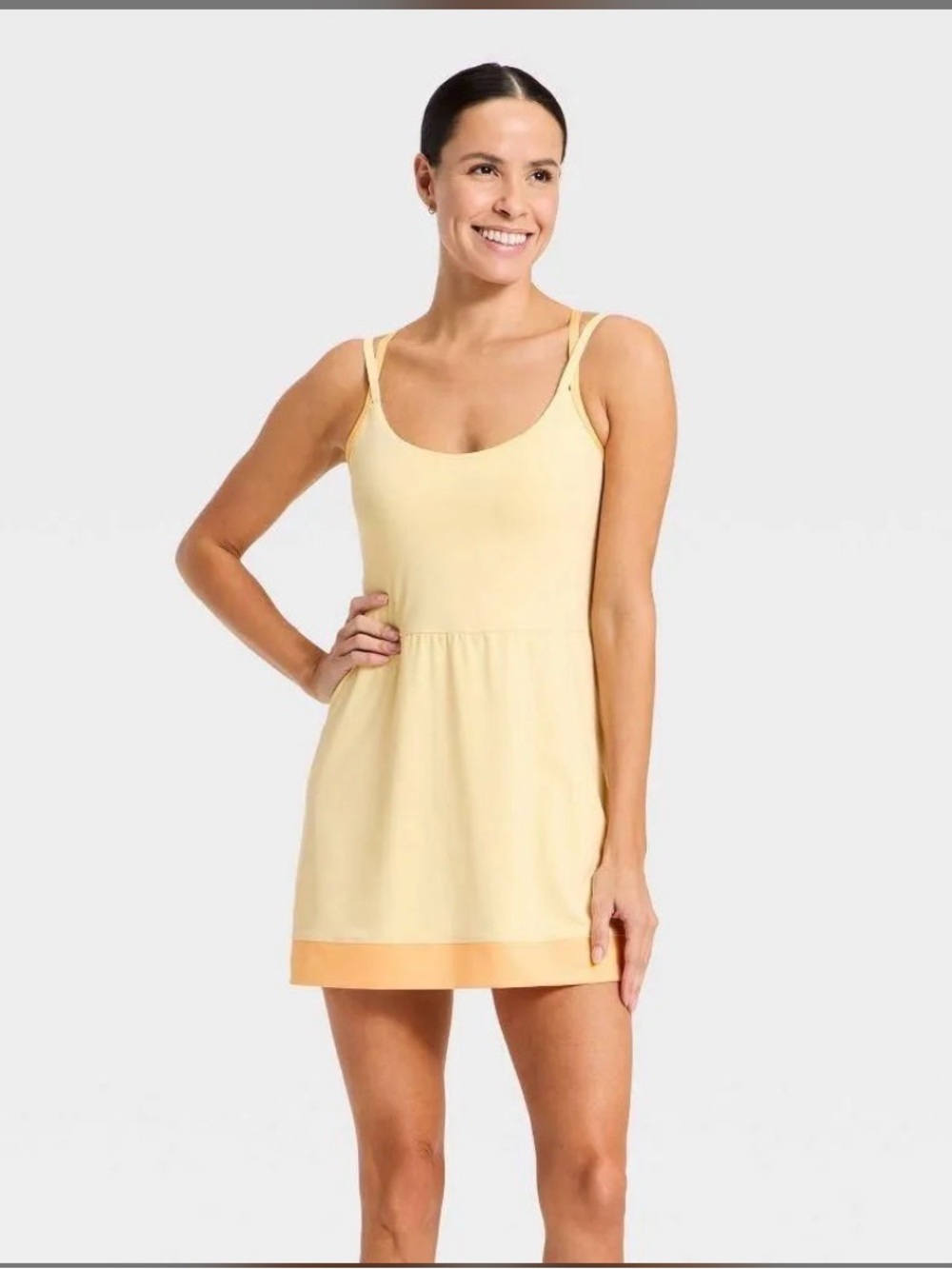 Light yellow  & Peach athletic dress